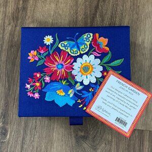 NEW Brighton French Garden Floral Embroidered Jewelry Box